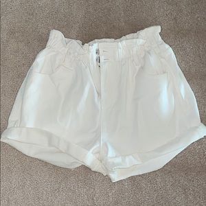 High waisted cream shorts